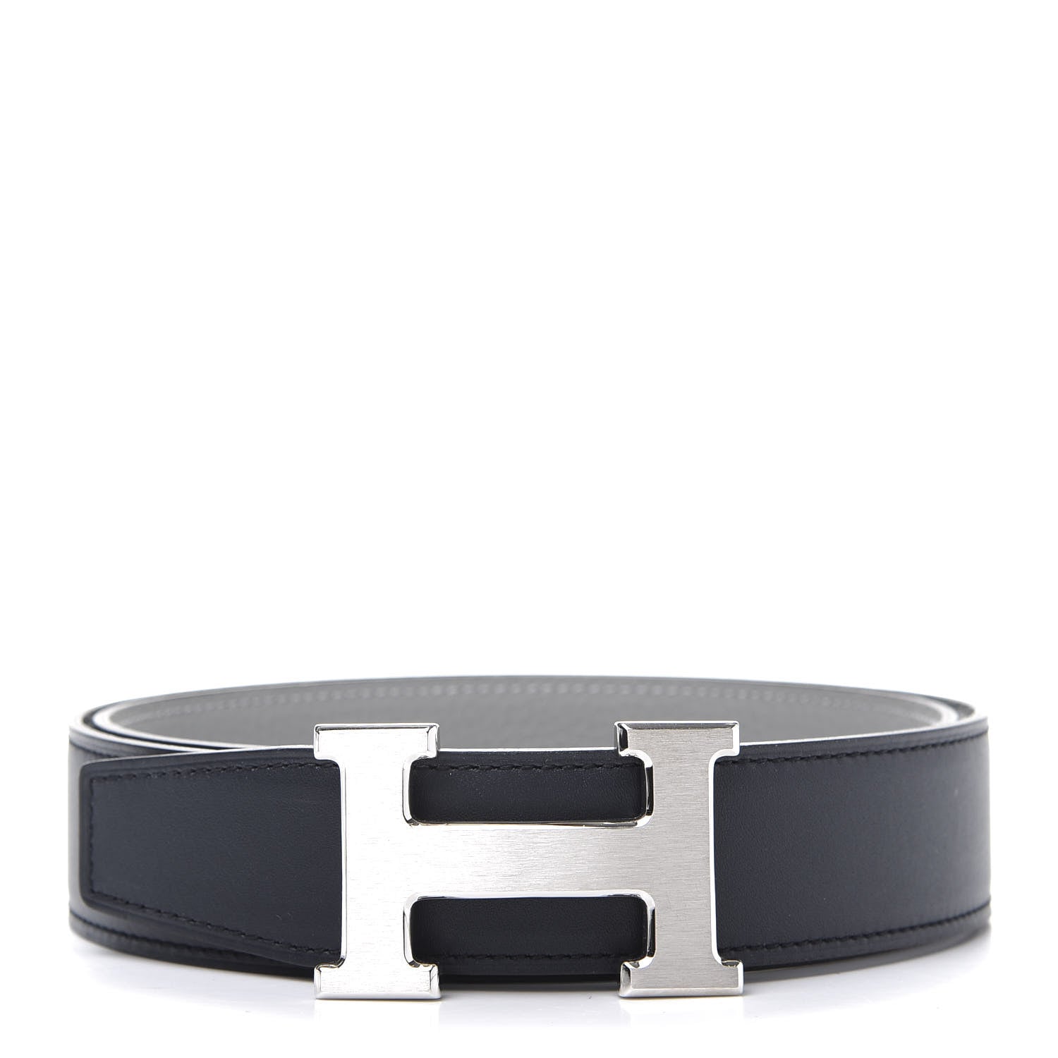 Hermes Swift Togo 32mm H Belt 80 Black Gris Perle 1 of 7