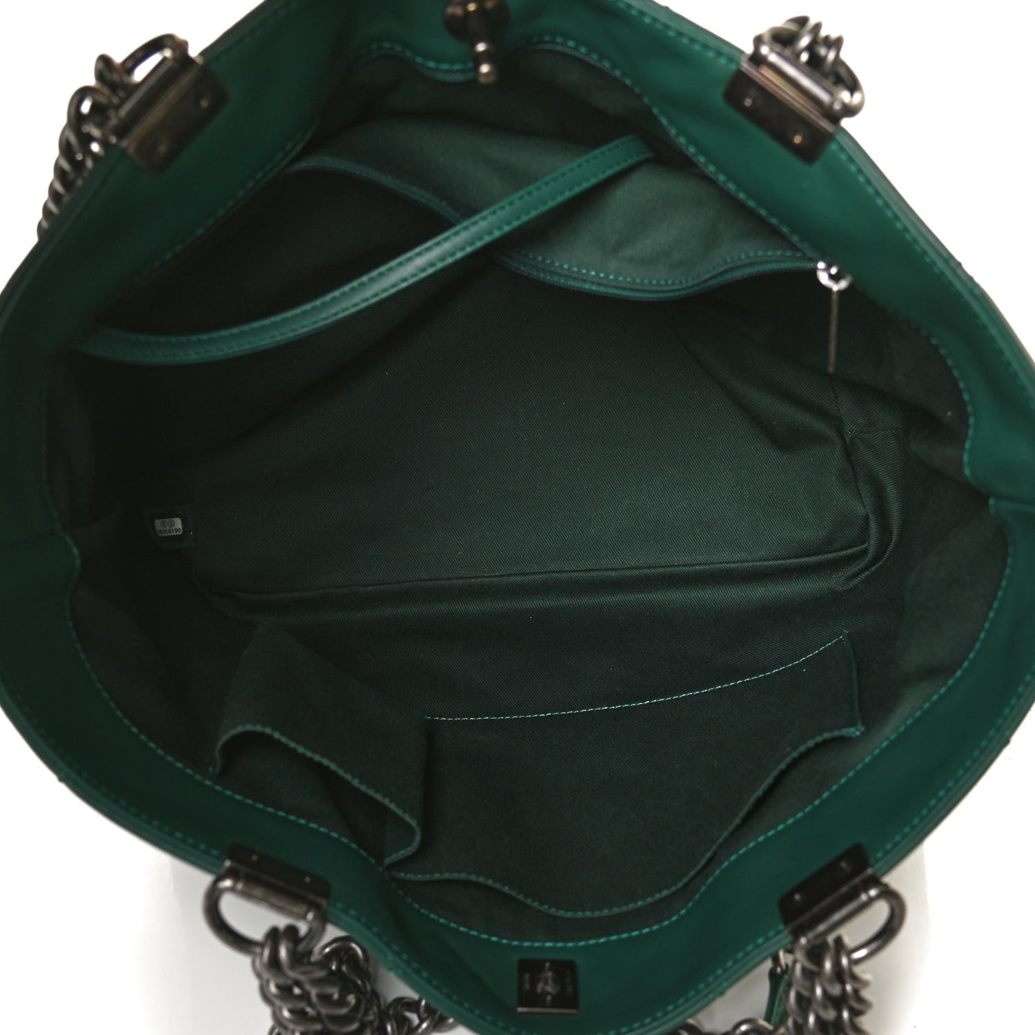 Chanel Calfskin Quilted Large Shopping In Chains Tote Green 5 of 14
