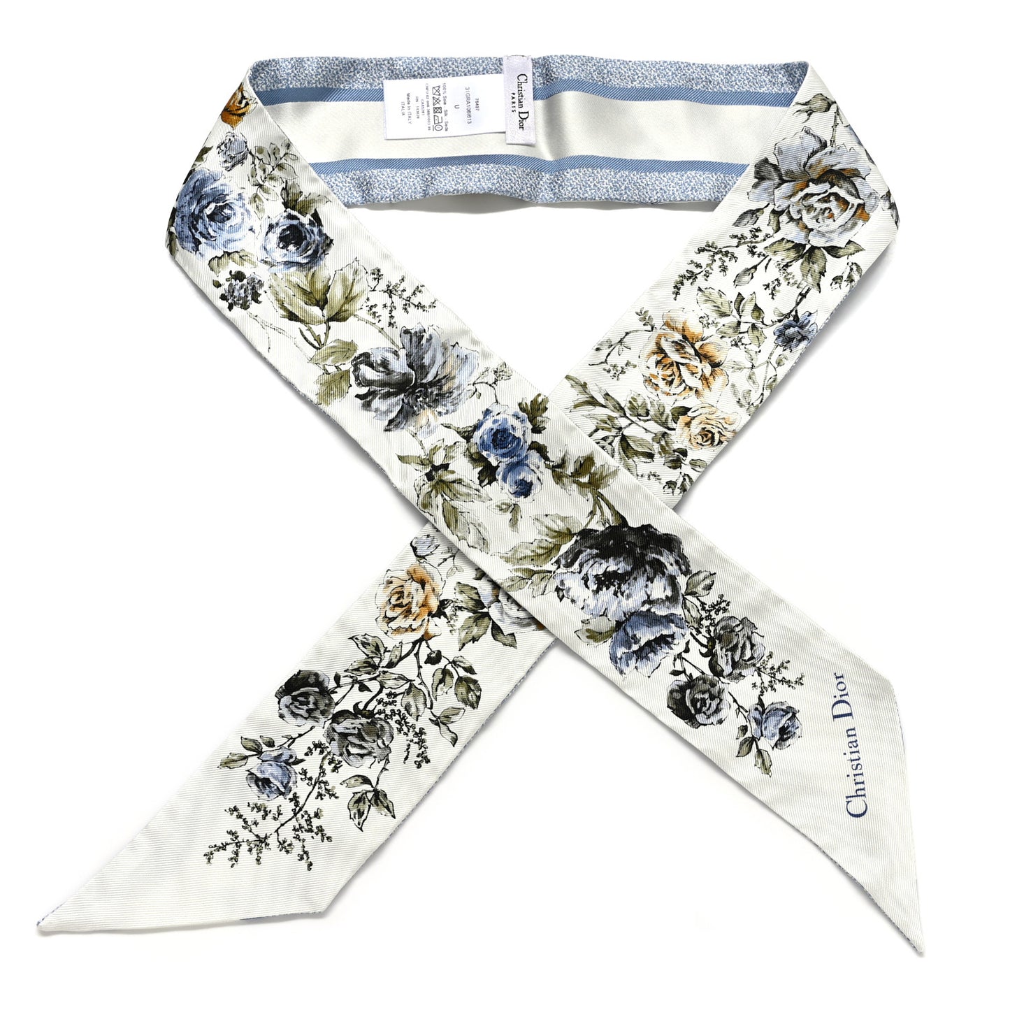 Silk Twill D-Floral Mitzah Scarf