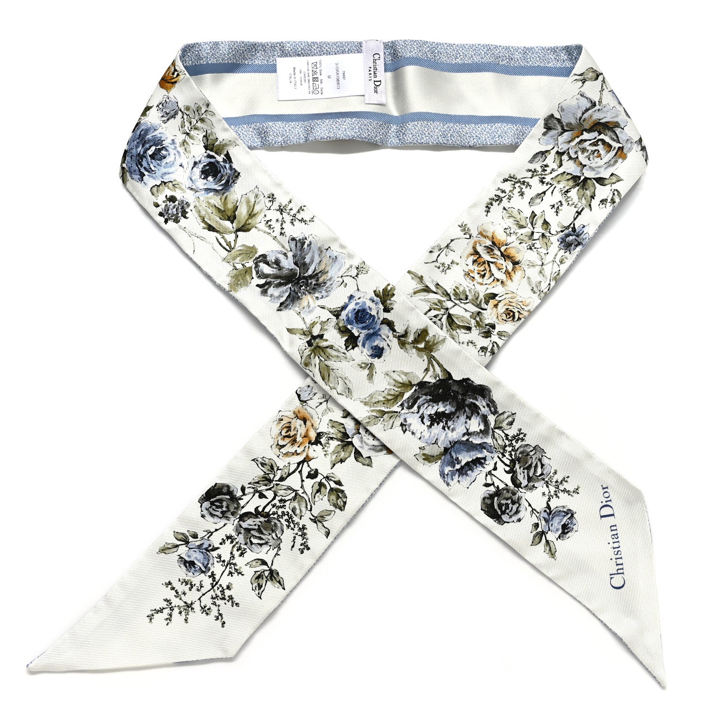 Christian Dior Silk Twill D-Floral Mitzah Scarf 1 of 4