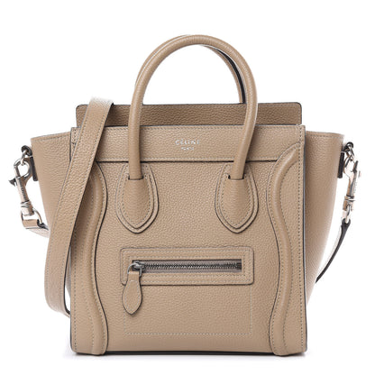 Celine Drummed Calfskin Nano Luggage Dune 1 of 12