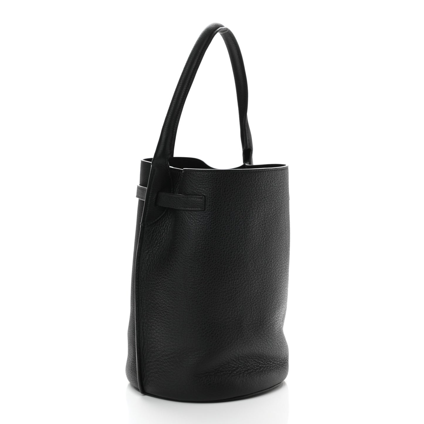 Supple Grained Calfskin Big Bag Bucket Black