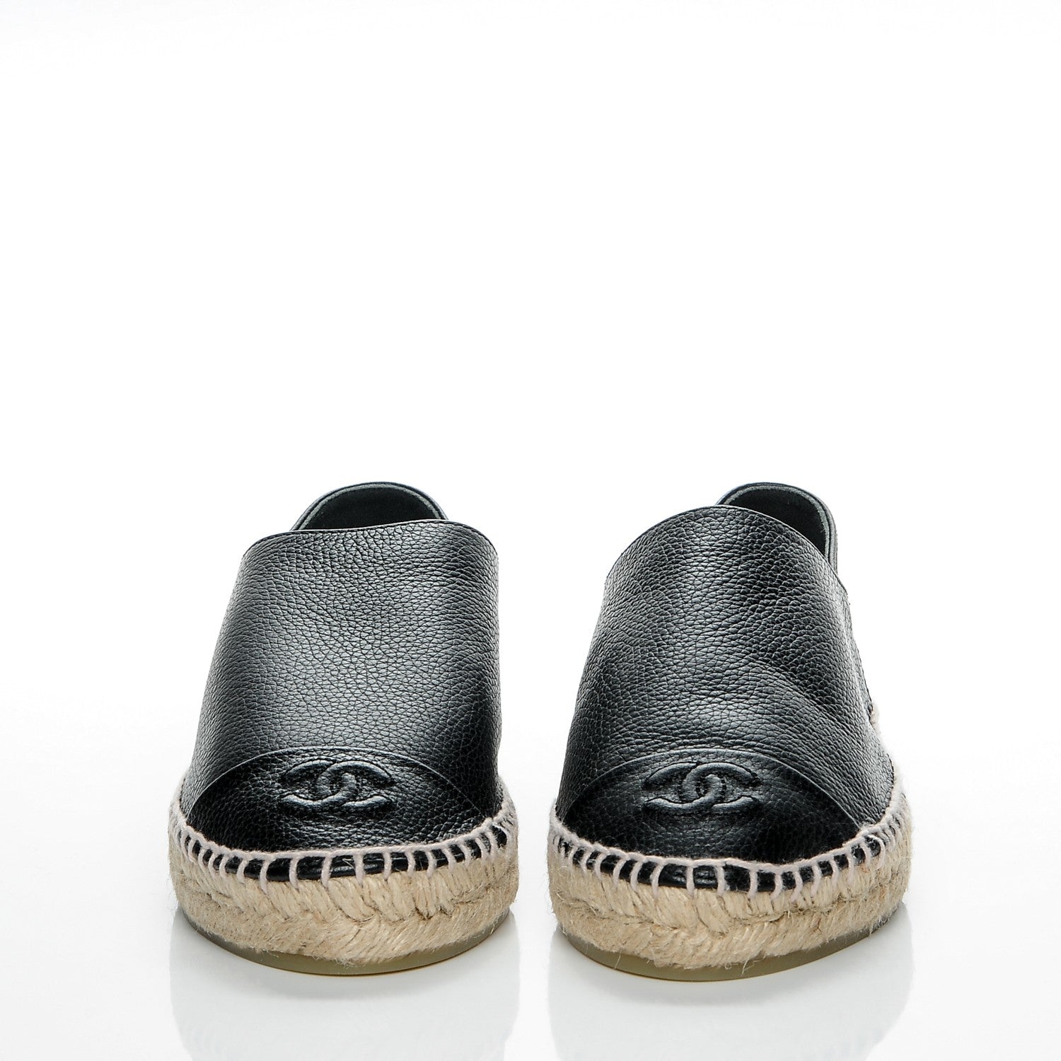 Chanel Grained Calfskin CC Espadrilles 36 Black 2 of 7