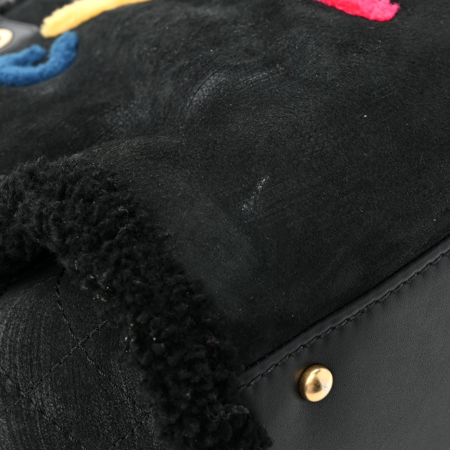 Shearling Medium Deauville Tote Black