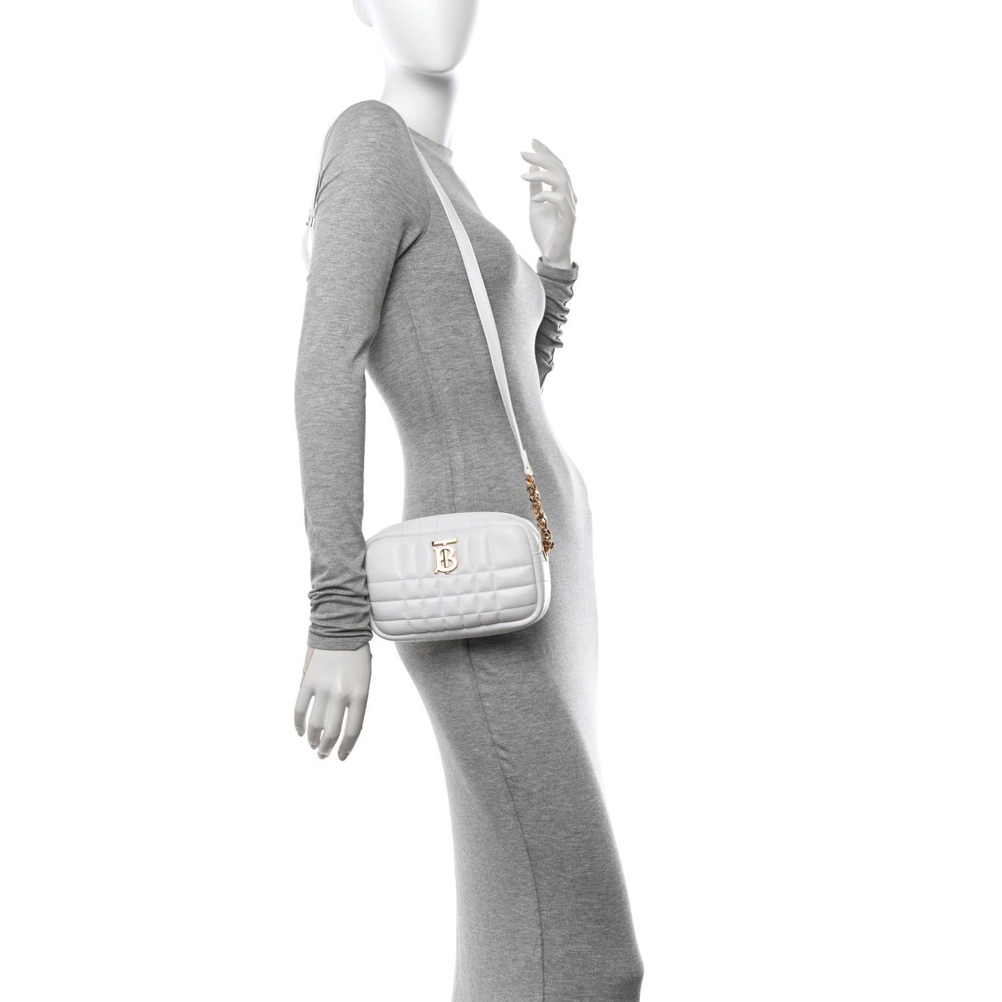 Lambskin Quilted Mini Lola Camera Bag White