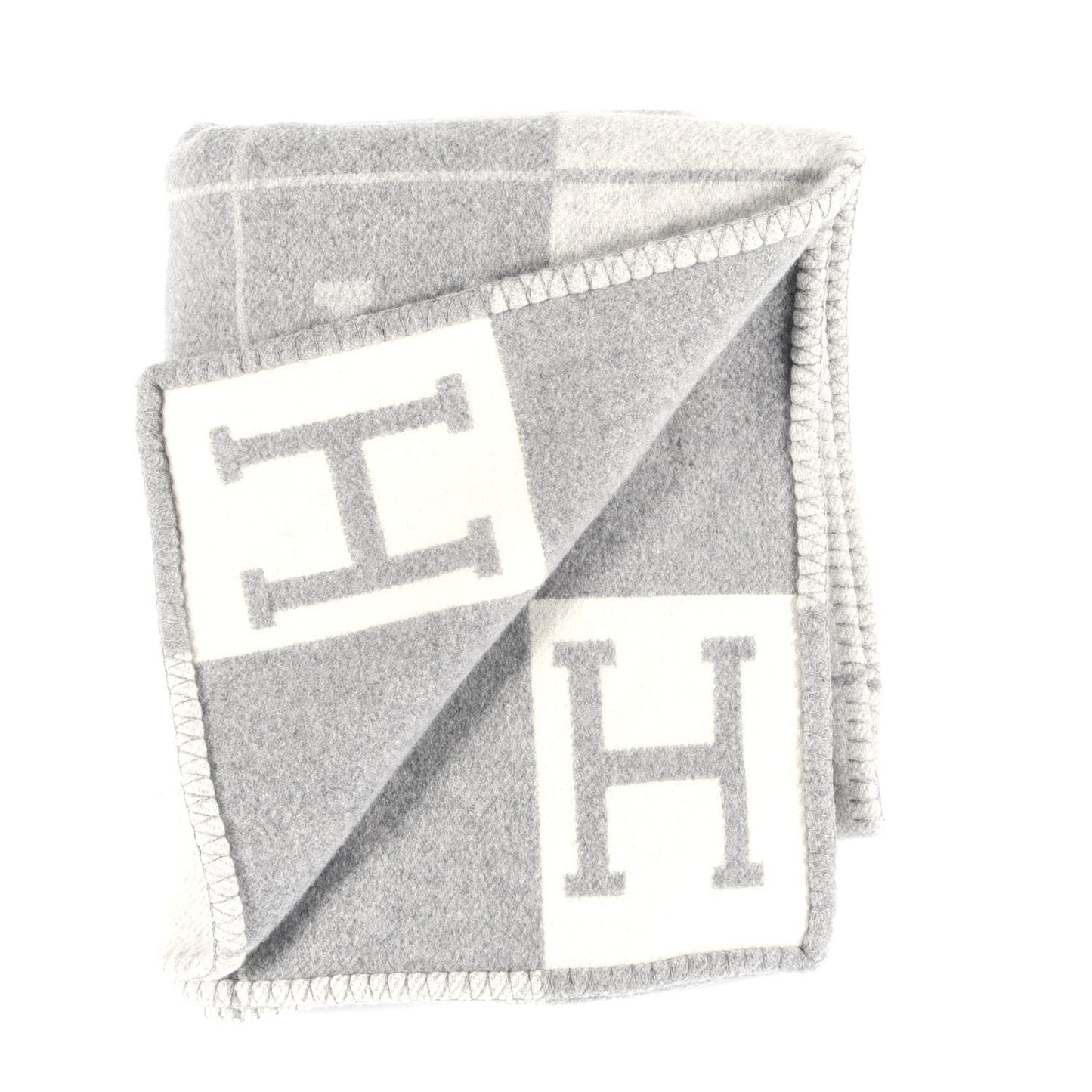 Wool Cashmere Avalon III Blanket Ecru Gris Clair