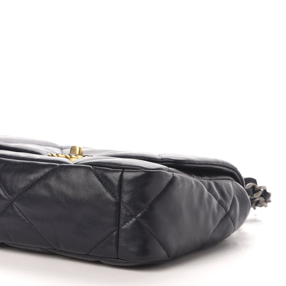 Chanel Goatskin Quilted Medium Chanel 19 Flap Navy Blue 9 of 10