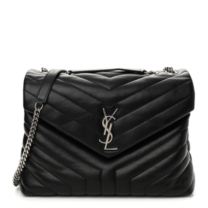Saint Laurent Calfskin Y Quilted Monogram Medium Loulou Chain Satchel Black 1 of 11