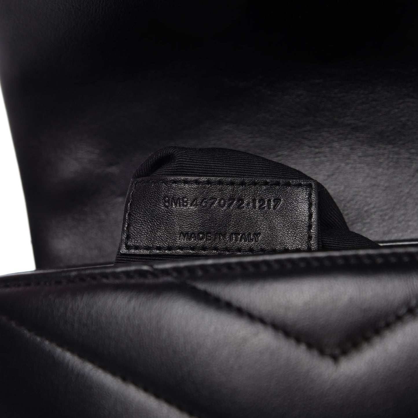 Calfskin Y Quilted Monogram Toy Loulou Crossbody Bag Black