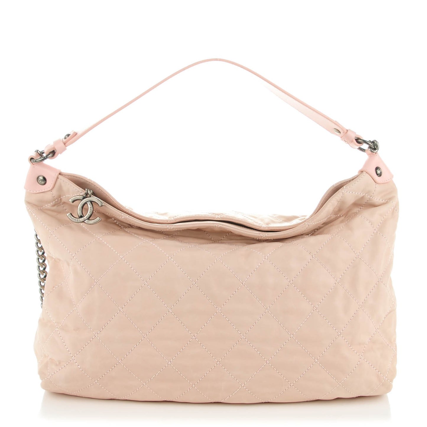 Iridescent Calfskin Quilted Coco Daily Hobo Rose Clair