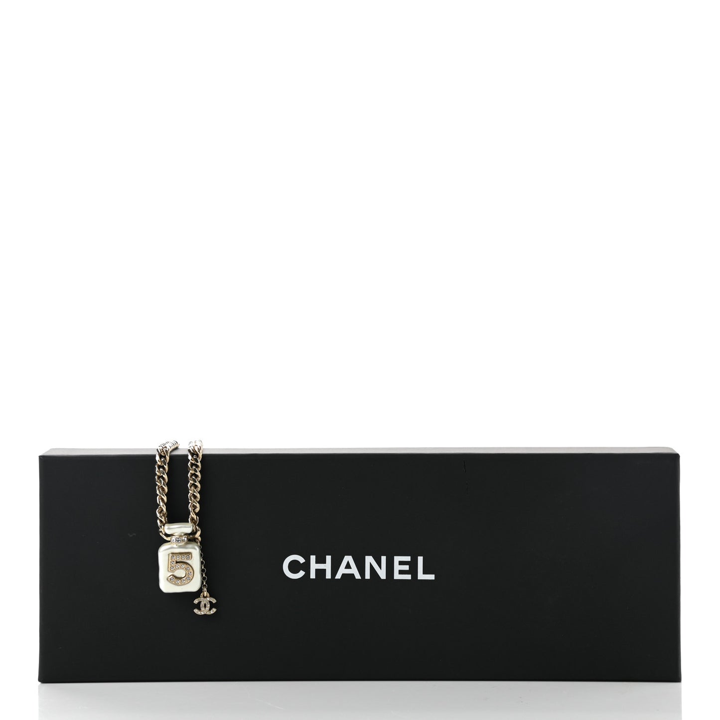 Resin Crystal CC No 5 Perfume Bottle Necklace