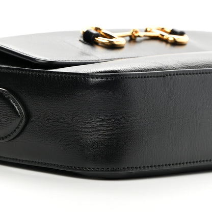 Gucci Textured Calfskin Small Horsebit 1955 Shoulder Bag Black 9 of 14