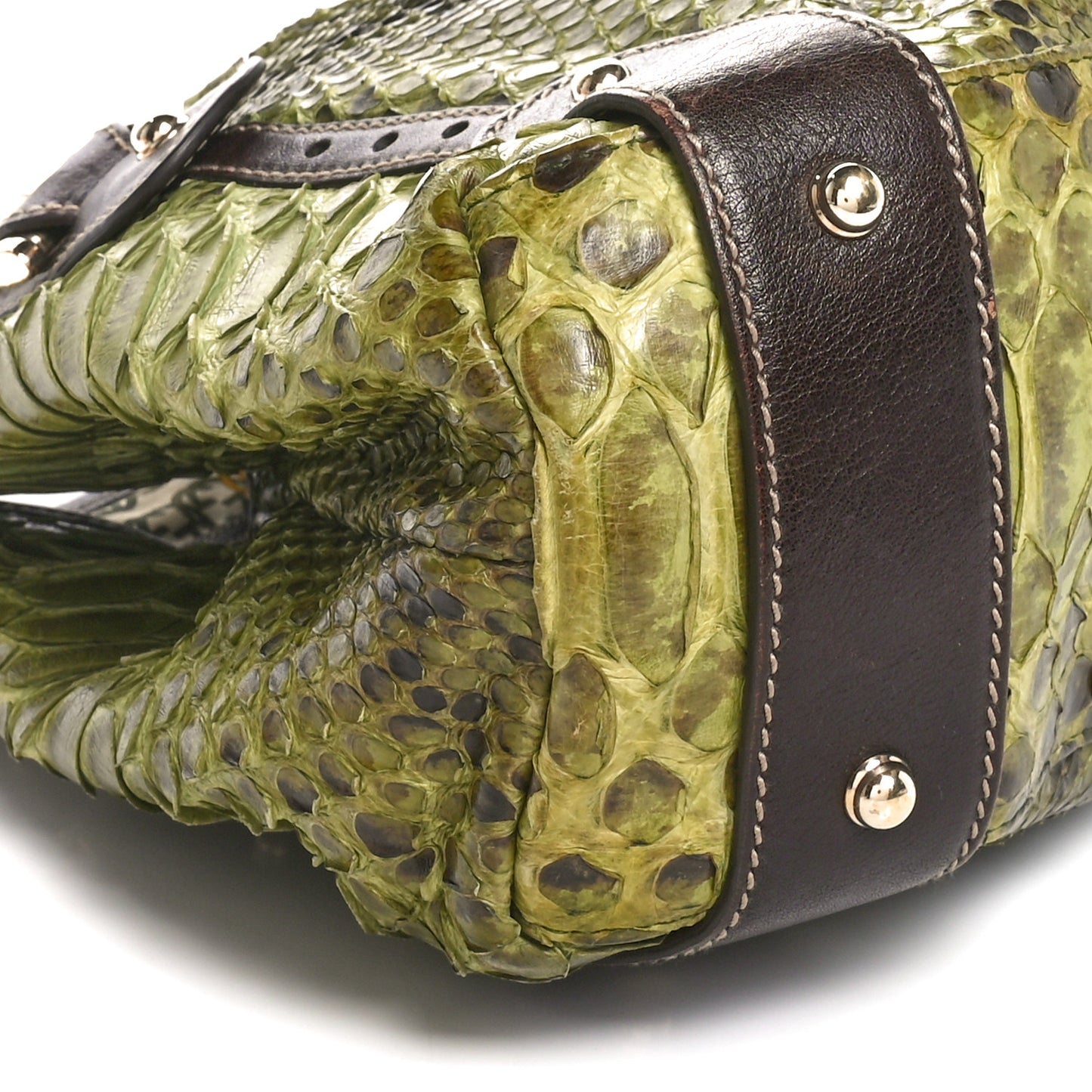 Snakeskin Medium Pelham Tote Green Brown