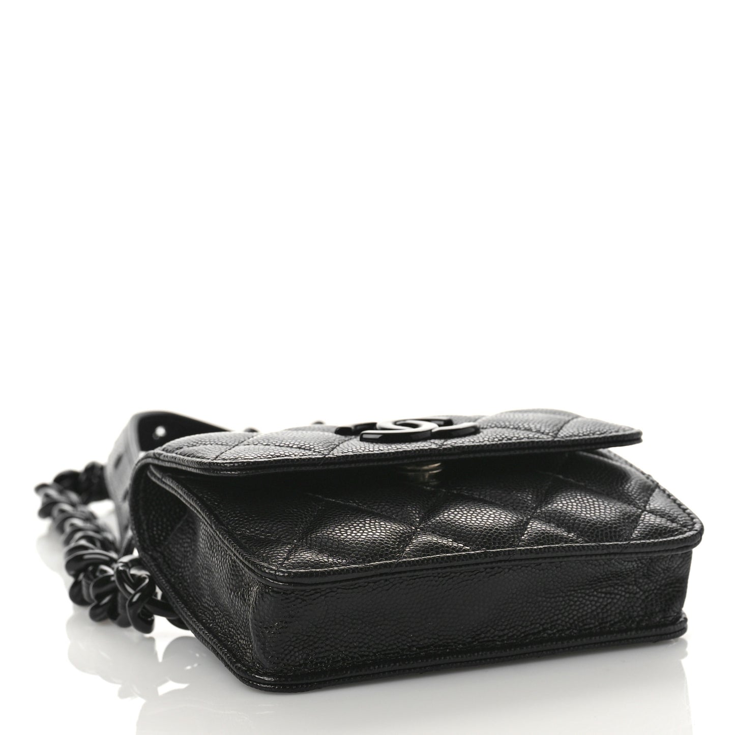 Caviar Quilted My Everything Belt Flap Card Holder Black