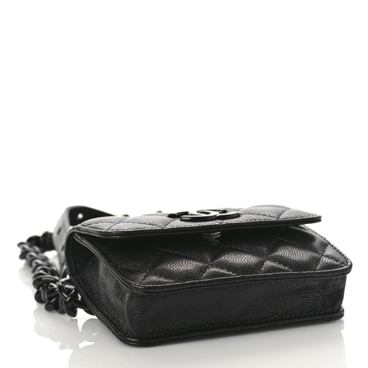 Chanel Caviar Quilted My Everything Belt Flap Card Holder Black 4 of 9