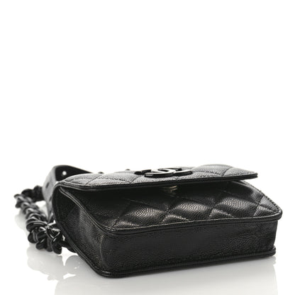 Chanel Caviar Quilted My Everything Belt Flap Card Holder Black 4 of 9