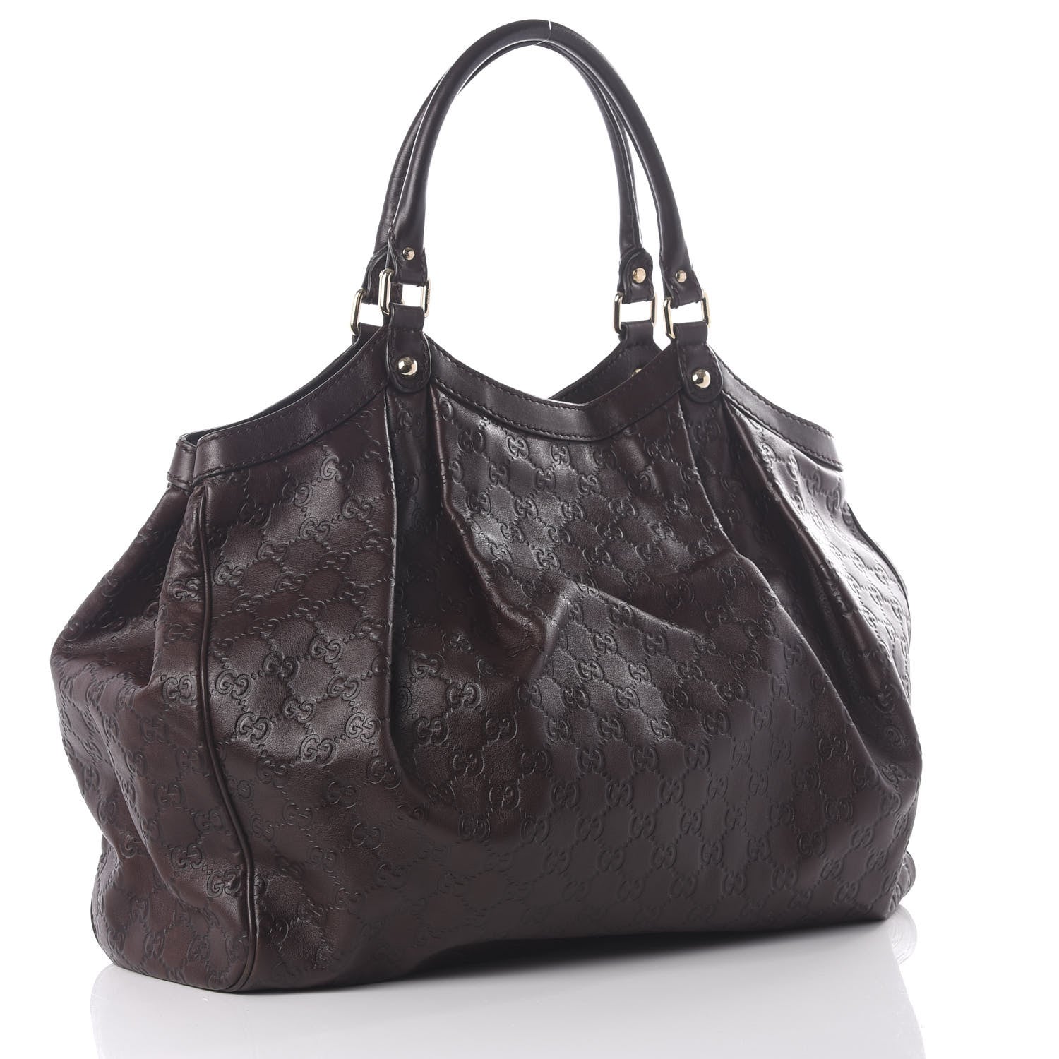 Gucci Guccissima Signature Large Sukey Tote Chocolate 2 of 9
