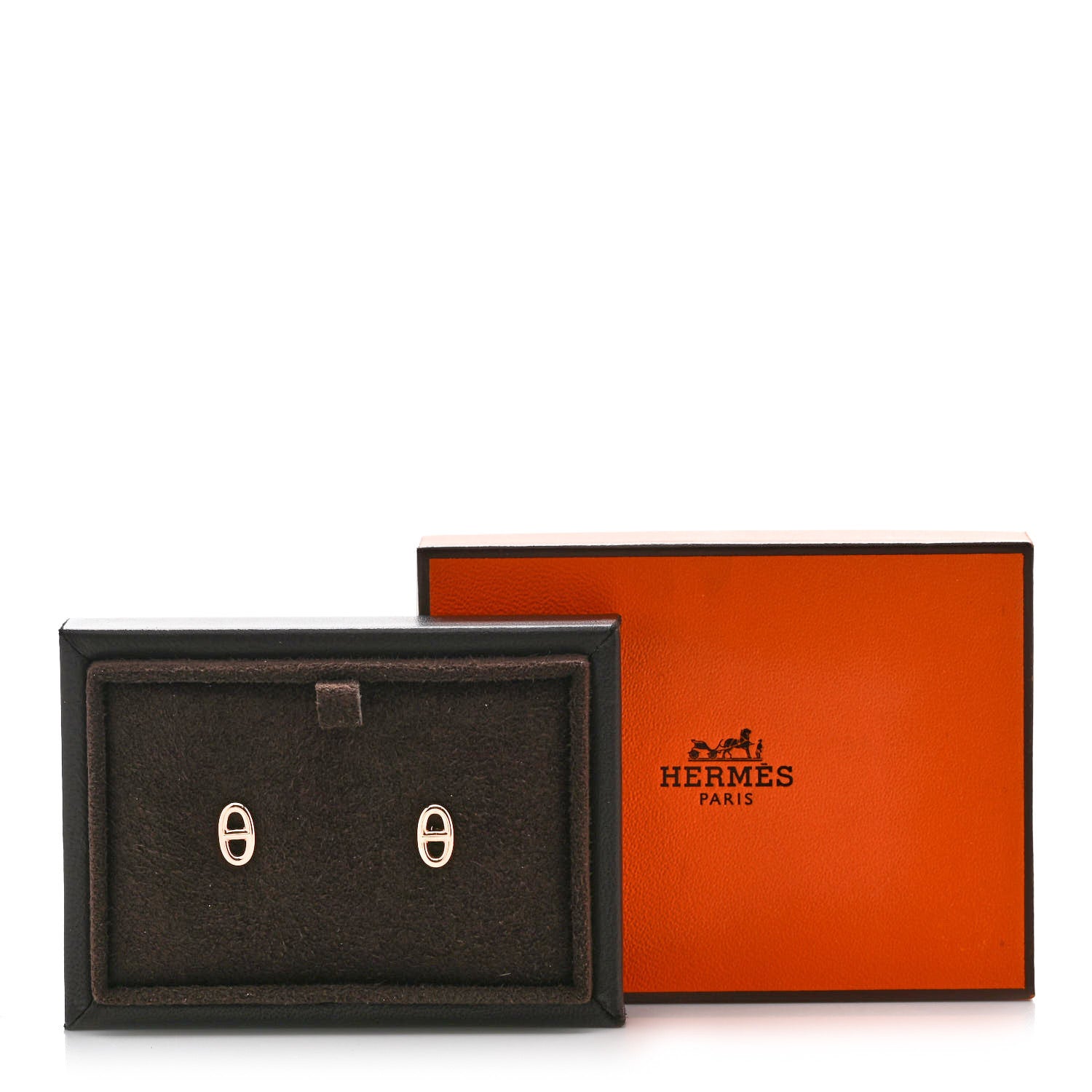 Hermes 18K Rose Gold TPM Farandole Stud Earrings 5 of 5