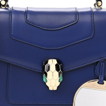Bulgari Calfskin Serpenti Forever Top Handle Blue 7 of 9