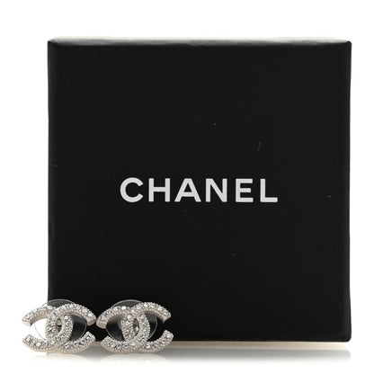 Chanel Crystal CC Coco Flapper Earrings Silver 5 of 5