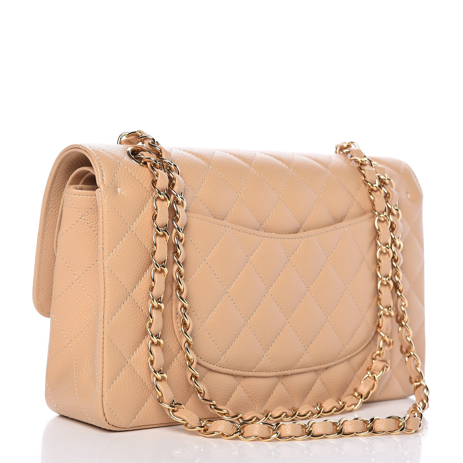 Chanel Caviar Quilted Medium Double Flap Beige 4 of 14
