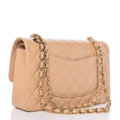 Chanel Caviar Quilted Medium Double Flap Beige 4 of 14