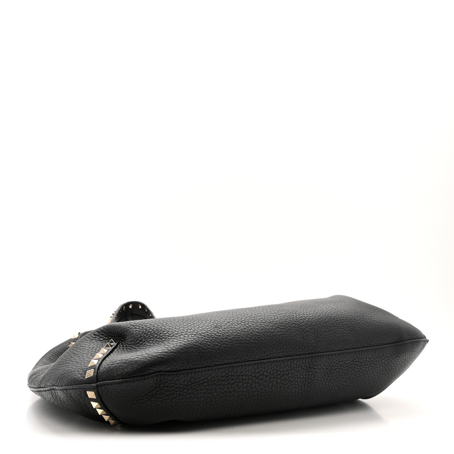 Valentino Garavani Grained Calfskin Large Rockstud Hobo Black 4 of 10
