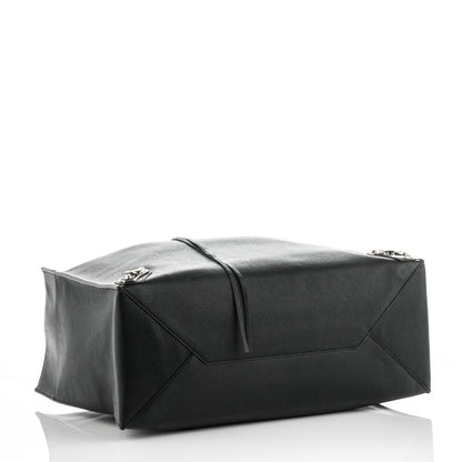 Balenciaga Grained Calfskin Silver Metallic Edge Hardware Papier A4 Tote Black 4 of 7