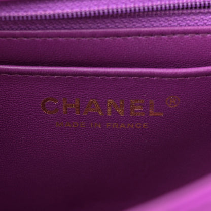 Chanel Satin Quilted Mini Rectangular Flap Purple 6 of 11