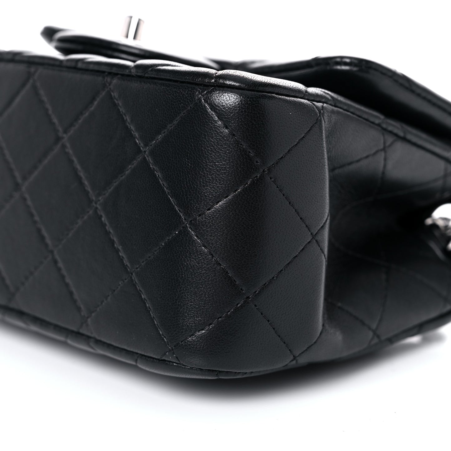 Lambskin Quilted Mini Square Flap Black