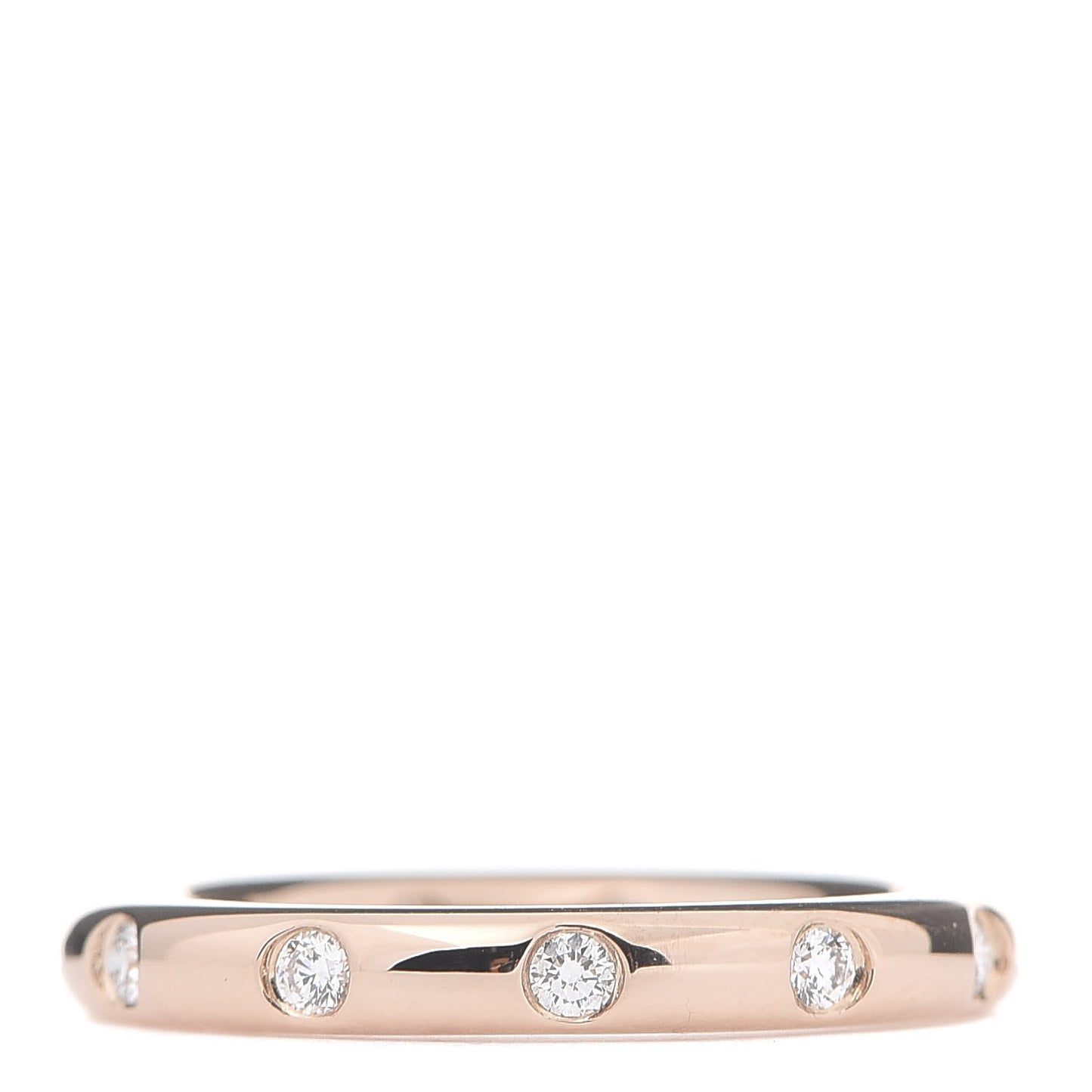 18K Rose Gold Diamond Bezet Band Ring 47 4