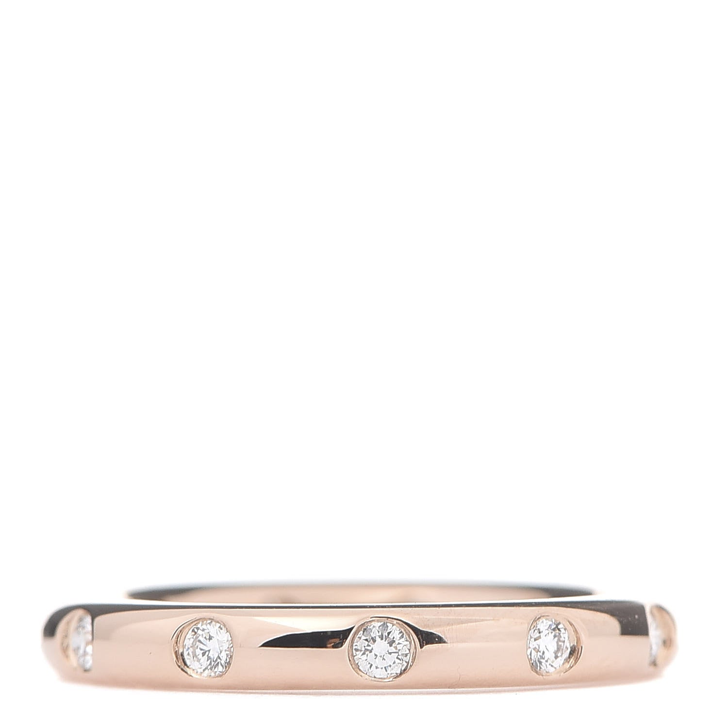 Tiffany 18K Rose Gold Diamond Bezet Band Ring 47 4 3 of 5