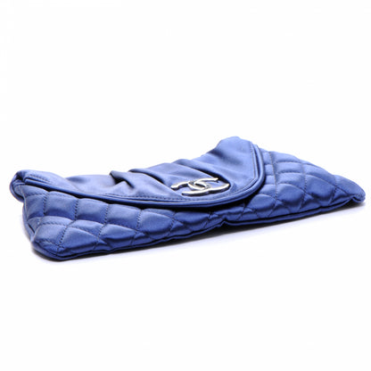 Chanel Satin Flap Clutch Blue 4 of 7
