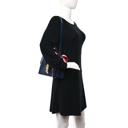 Gucci Calfskin Small Sylvie Shoulder Bag Blue Agata 2 of 9