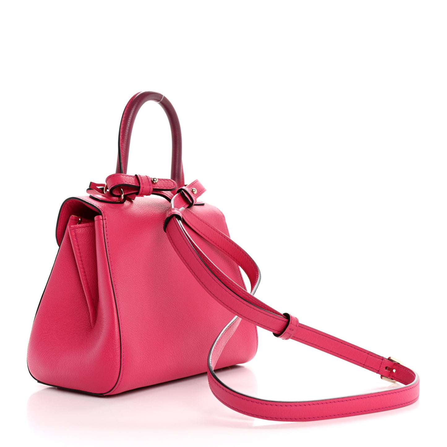 Grained Calfskin Mini Brillant Satchel Rose Indien