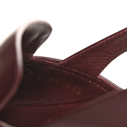 Chanel Shiny Calfskin Slingback Loafers 38 Burgundy 9 of 10