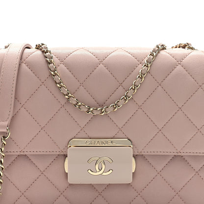 Chanel Sheepskin Quilted Beauty Lock Flap Pink 8 of 10