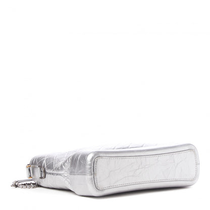Chanel Metallic Lambskin Calfskin Quilted Large Gabrielle Hobo Silver 3 of 9