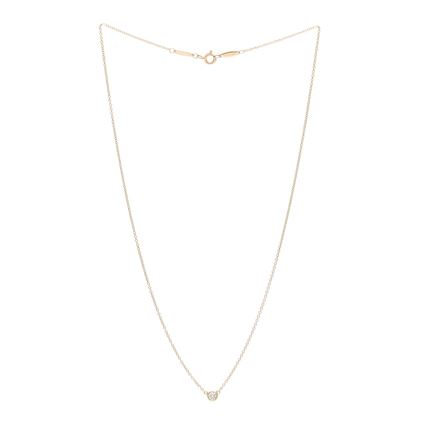 18K Yellow Gold Diamond .12ct Elsa Peretti Diamonds by the Yard Pendant Necklace