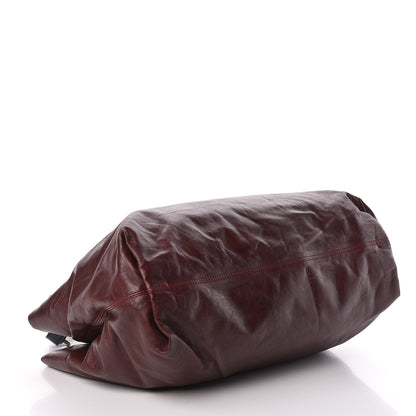 Lanvin Crinkled Lambskin Tote Black Burgundy 4 of 12