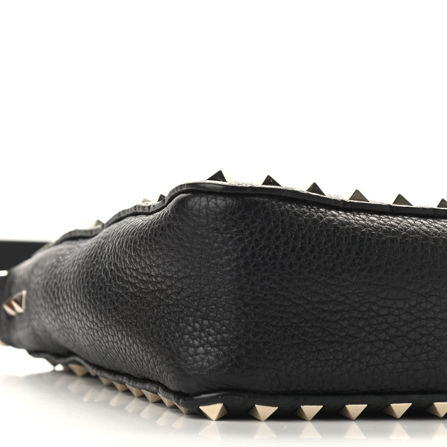 Valentino Garavani Pebbled Calfskin Mini Rockstud Flip-Lock Messenger Bag Black 7 of 8