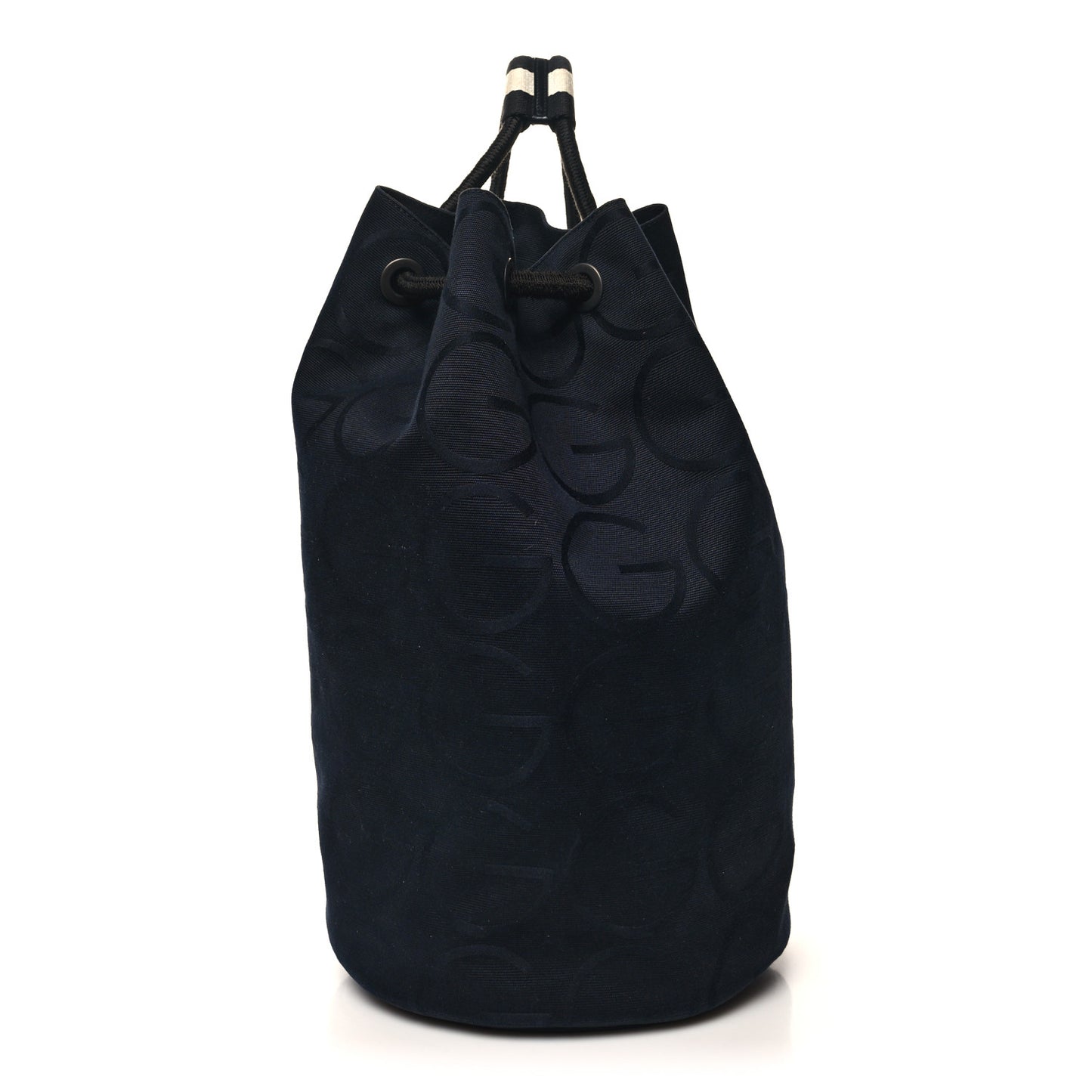 Nylon G Drawstring Sling Backpack Navy Blue