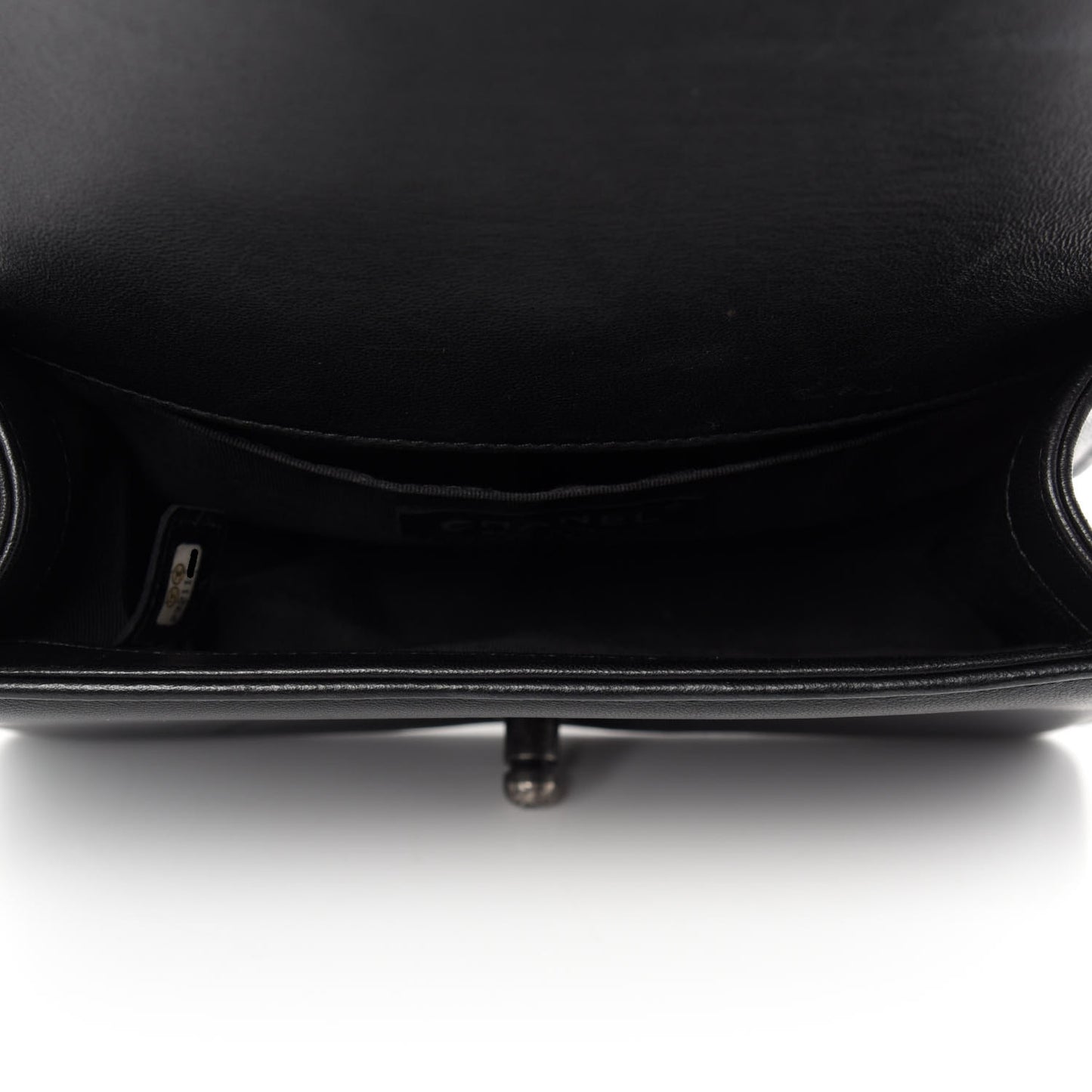 Lambskin Quilted Small Boy Flap Black