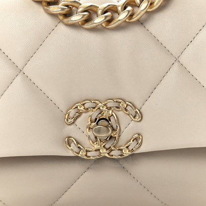 Chanel Lambskin Quilted Medium Chanel 19 Flap Light Beige 8 of 12