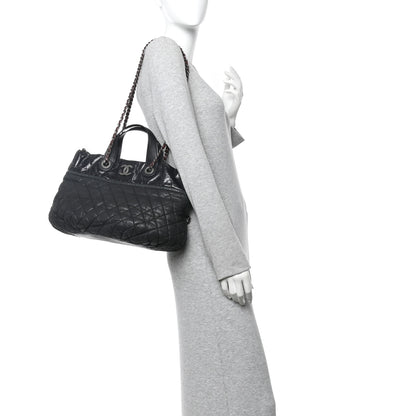 Chanel Iridescent Calfskin Quilted Large In The Mix Tote Black 2 of 10