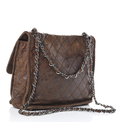 Chanel Aged Crumpled Calfskin Small Vintage Flap Brown 3 of 10