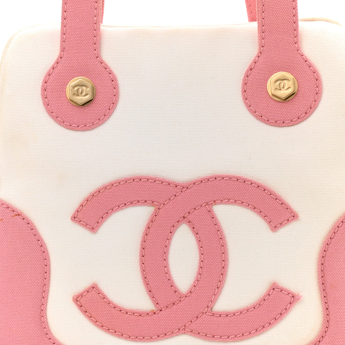 Canvas CC Handbag Pink White