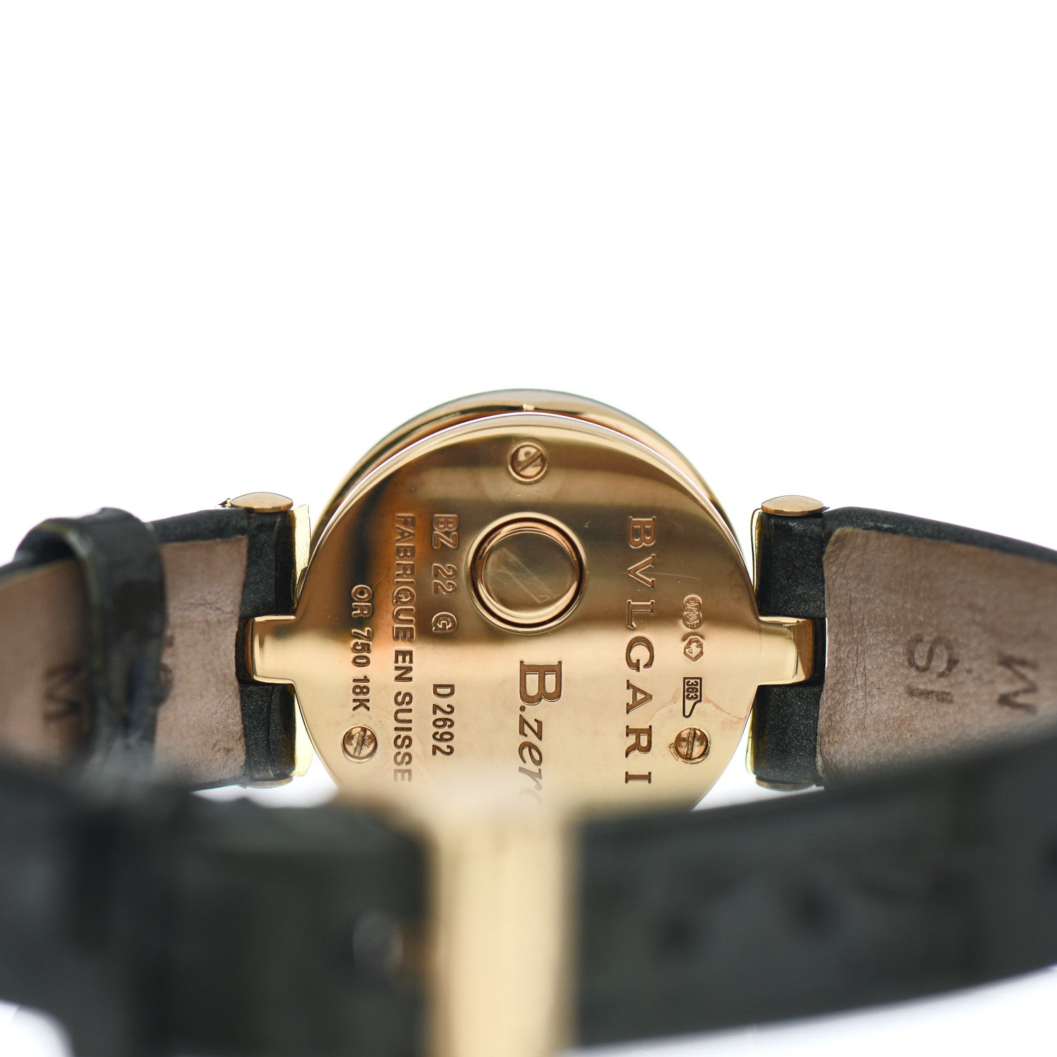 Bulgari 18K Yellow Gold Calfskin 22mm B.Zero1 Quartz Watch Black 4 of 5