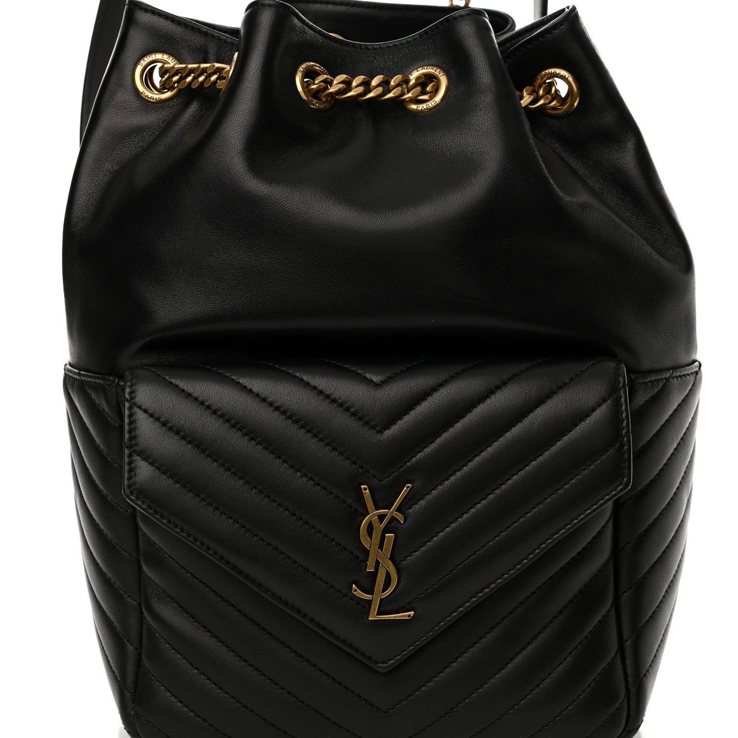 Saint Laurent Lambskin Matelasse Monogram Joe Backpack Black 8 of 11