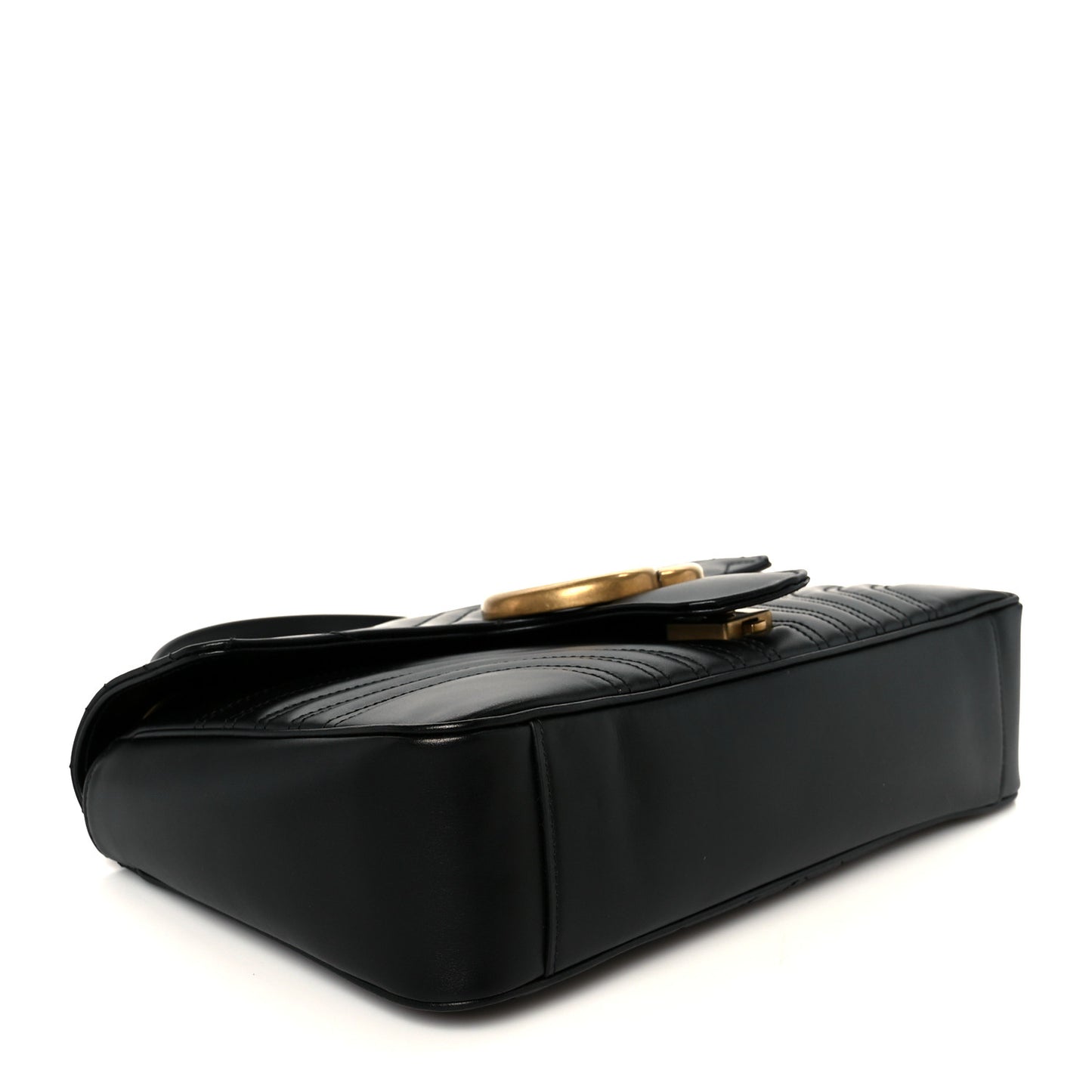 Calfskin Matelasse Medium GG Marmont Shoulder Bag Black